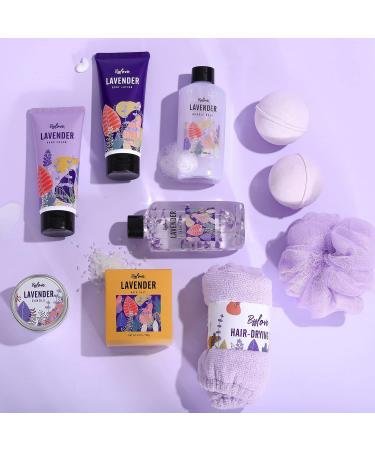 BFF Love Spa Gift Basket for Women - Lavender Spa Set with Candle, Bath Bomb, Bubble Bath - Relaxing Pamper Gifts for Her - Buy Online on GoSupps.com