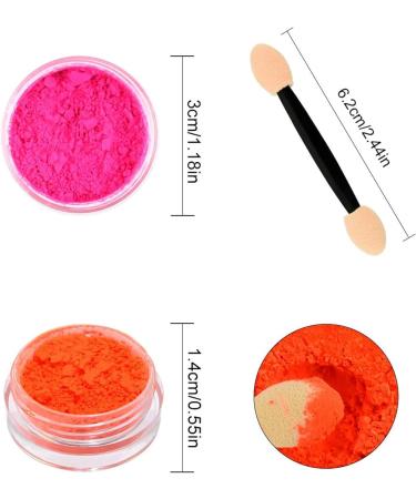 Neon Fluorescent Nail Powder Gradient Glitter Dust Pigment - 12 Color Set for DIY Nail Art Decoration - Buy Online on GoSupps.com