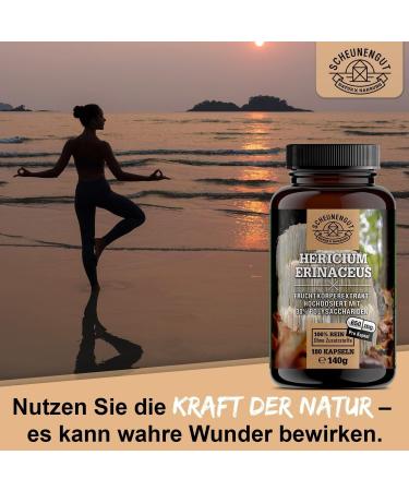 Buy Lions MAN 1950MG Daily Dose - 30:1 Hericium Erinaceus Extract | 30% Polysaccharides & 5% Beta Glucan | 180 Capsules - DE Scheunengut  - Buy Online on GoSupps.com
