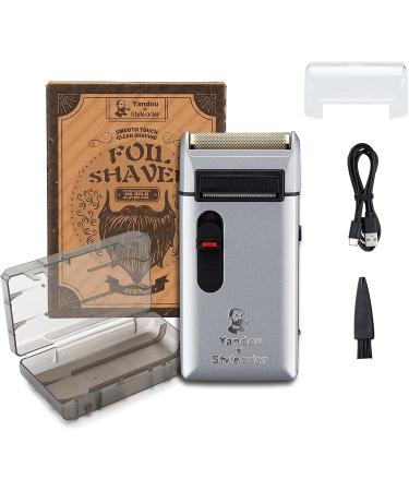 Retro Electric Razors for Men | Rechargeable Gold Foil Shavers & Beard Trimmer - Strong Power Silver - Buy Online on GoSupps.com