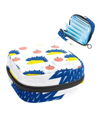 Women's bonds storage pockets Stillpad holder hedgehog pattern portable period kit bag feminine product bag for women girls color1