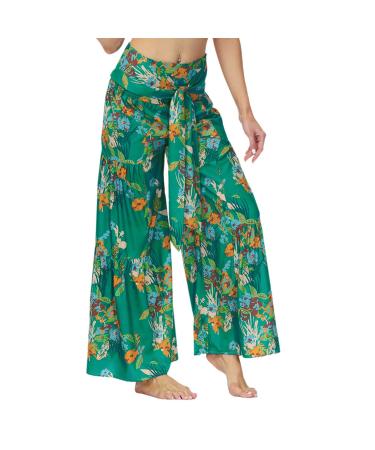 HAIBING Wide Leg Pants Soft and Patterned Wide Legs Elegant and Stylish Pants for Women. (S)