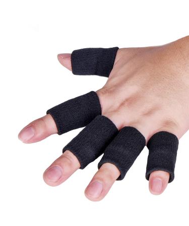 Luniquz Finger Sleeves  Thumb Splint Brace for Finger Support  Relieve Pain for Arthritis Triggger Finger  Compression Aid for Sports  Black