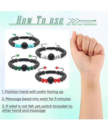 Adjustable Acupressure Anti Motion Sickness Wristbands - Nausea Relief Bracelet for Travel, Car, Sea - Helps Vertigo & Dizziness - Buy Online on GoSupps.com
