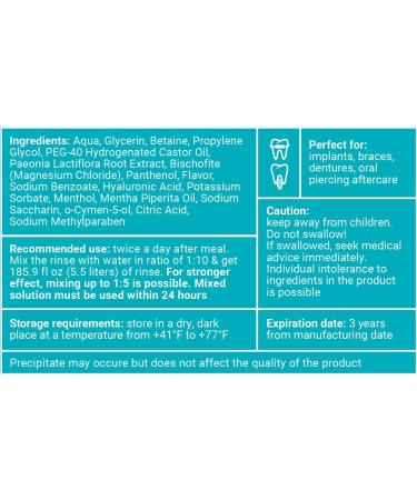 Concentrated Irrigant Dry Mouth | Add to Water Flossers | Mild Mint & Fruit Flavor |1:10 186 fl.oz | Alcohol Free Fluoride Free. Made in USA (PACK OF 2) 16.9 Fl Oz (Pack of 2) - Buy Online on GoSupps.com