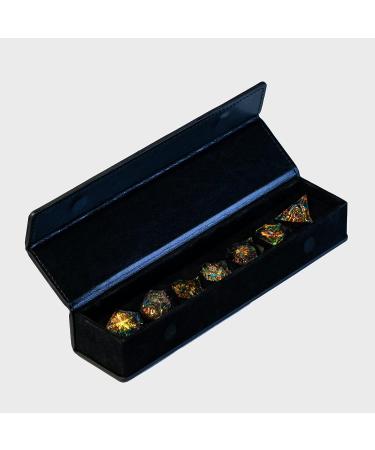 Cusdie Sharp Edges DND Dice Set - 7 PCs Handcrafted Polyhedral Dice for RPG, MTG, Pathfinder - Black Pattern - Buy Online on GoSupps.com