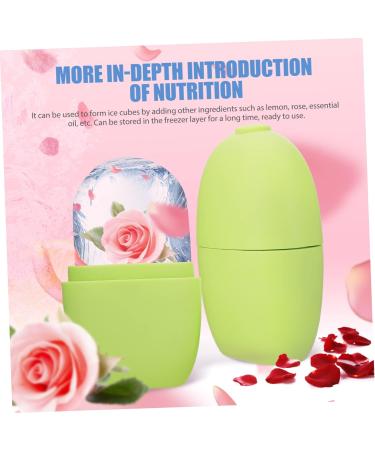 Silicone Face Ice Tray & Ice Roller | Skin Care Tool for Face Massage | Dropship Face Icing Roller Set 11.5x7cm Green - Buy Online on GoSupps.com