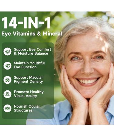 Eye Vitamin and Mineral Supplement 14 in 1 Advanced Eye Formula Vision Support with Lutein and Zeaxanthin Vitamin C E Zinc Copper Eye Health Supplements for Adults 60 Capsules/1 PC 60 Count (Pack of 1) - Buy Online on GoSupps.com