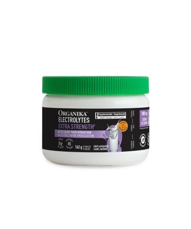 Organika Electrolytes Extra-Strength Powder- Unflavoured- High in Sodium for Sports Recovery - Sugar-Free + Calorie-Free + Stevia-Free Hydration and Electrolyte Replenishment - 162g - 45 servings Unflavored 162 g (Pack of 1)