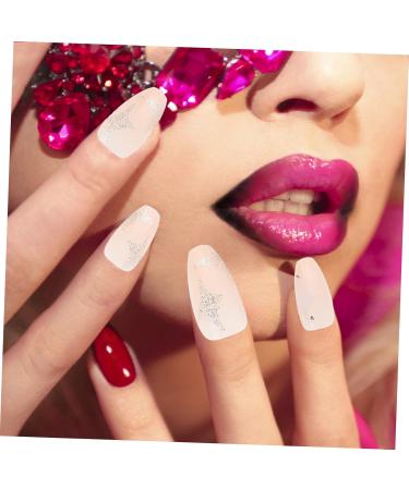 Healeved 1 Set Nail Patch Nail Decals Girls Fake Nails Nail Decor French Decor Nails for Women Fake Nail Tip Manicure Supply Plastic Fake Nails Nail Art Stickers Supplies Detachable X4 Pink 2X1.1cm Pink - Buy Online on GoSupps.com