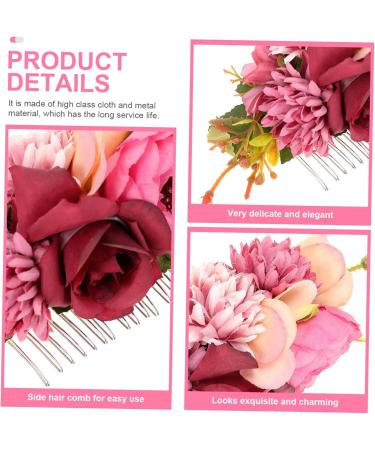 Bridal Comb Flower Headpiece Prom Hair Accessories Romantic Design Hair Comb Prom Headpiece Bride Hair Comb Wedding Hair Clips Prom Tiara Fabric Flower Vacation Cloth Flowers Rose - Buy Online on GoSupps.com