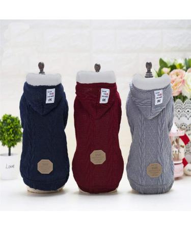 Buy Classic Blue Dog Sweater Hoodie Warm Wool Turtleneck for Small & Medium Dogs Cats | Stylish Winter Clothes & Fleecemantel for Pets - International Shipping Available - Buy Online on GoSupps.com