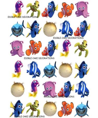 30 x Finding Nemo Edible Paper Cake Decorations - Perfect for Birthday Parties | Fast International Shipping - Buy Online on GoSupps.com