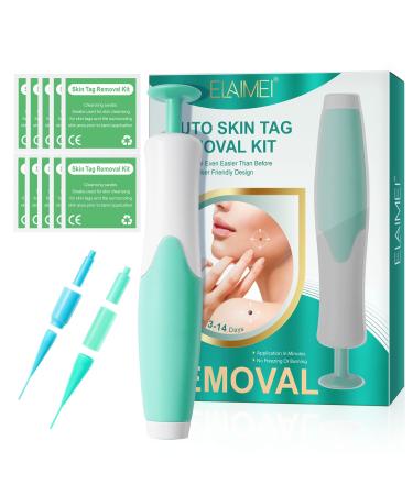 Skin Tag Tool Kit 2 in 1 Upgrade For Small to Large Skin Tags (2-8mm) Fast and Easy Skin Tag Kit Tools with 40 Bands (green)