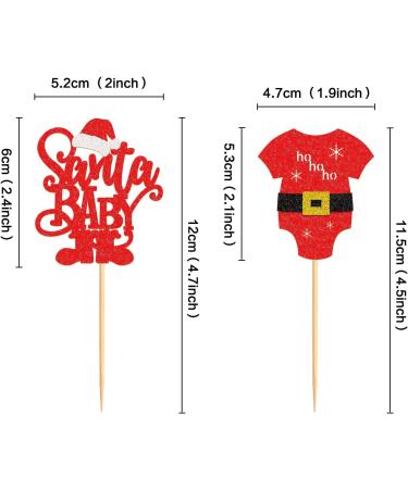 Keaziu 24 Pack Santa Baby Christmas Cupcake Toppers Picks Red Christmas cloth HoHoHo Celebrate Christmas Cupcake for Christmas Theme Birthday Party Cake Decorations Supplies Santa cloth - Buy Online on GoSupps.com