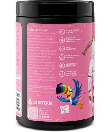 Six Star Whey Protein Powder Plus - Muscle Builder & Recovery - Froot Loops Birthday Cake Flavor - 1.5lb | Shop Internationally - Buy Online on GoSupps.com
