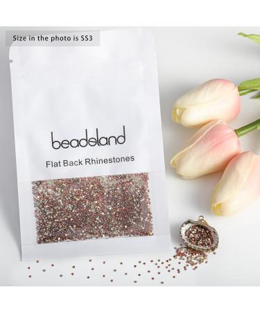Beadsland 1440 Flat Back Rhinestones - Amber Nail Crystals (SS3 1.3-1.4mm) for DIY Nail Art - Buy Online on GoSupps.com