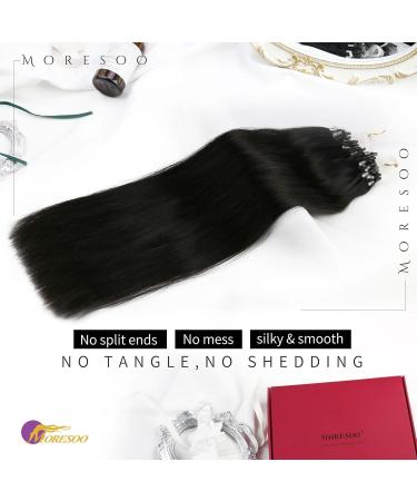 Microring Extensions | Real Hair 1g/S Micro Ring Extensions #1B Natural Black | 50cm Remy Silky Hair Extensions | 50g Pack - Buy Online on GoSupps.com