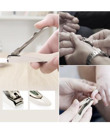 No Splash Nail Clippers - 100% Medical Grade Stainless Steel, Professional Cutter with Detachable Catcher Shell for Fingernail and Toenail - Maximum Sharpness - White - Buy Online on GoSupps.com