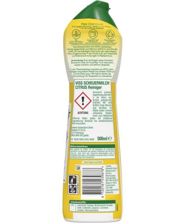 VISS Scheuermilch Citrus 100% Natural Powerful Cleaning Agent | Effective Against Grease & Dirt | 500ml (1 Pack) - International Shipping Available - Buy Online on GoSupps.com