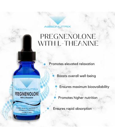 Buy Absonutrix Pregnenolone with L-Theanine 390 mg Advanced Formula Liquid 302 Servings Non-GMO Made in USA Quick Absorption GMP Certified - Buy Online on GoSupps.com