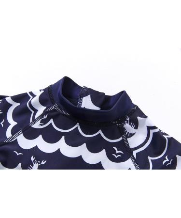 BONVERANO Baby Boys Swimsuit 18-24 Months Navy Wave | UPF 50+ Sun Protection One Piece Swimwear - Buy Online on GoSupps.com