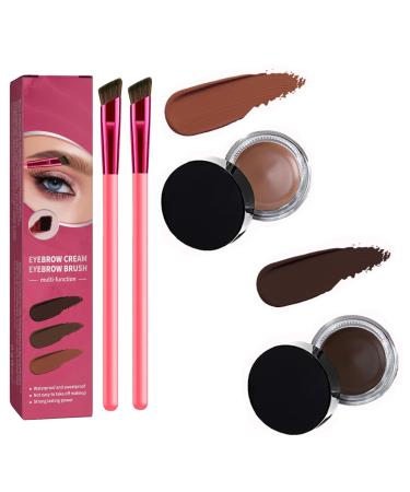 Anjoize 4-Tip Microblade Brow Pen Home Eyebrow Care Kit 4D Laminated (Light Brown+Taupe)