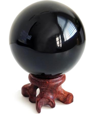 Obsidian Crystal Ball (5.6 cm) - 100% Natural Feng Shui Decor for Meditation & Fortune Telling - Buy Online on GoSupps.com