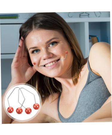 VINTORKY 1 Pair Dimple Trainer Double Chin Exerciser Facial Tools Tool Cheeks Clip Face Dimples Shaper Beauty Smile Exerciser Face Exerciser Metal Red Alloy Cosmetic Accessories 4.30X2.50X0.80CM Red - Buy Online on GoSupps.com