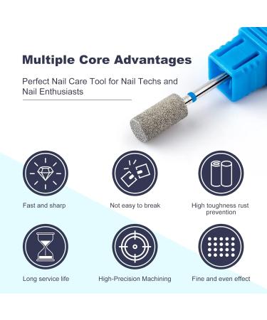 BNG Diamond Nail Drill Bit Professional 3/32" Shank Flat Top Barrel Shape Electric Nail File for Cuticle Cleaner Gels Nail Art Acrylics Manicure Pedicure Salon Tool Medium - Buy Online on GoSupps.com