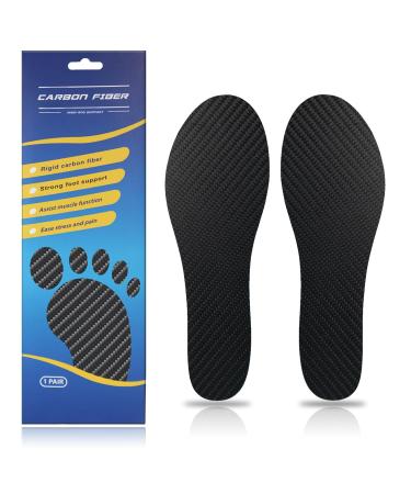 Carbon Fiber Insole 1 Pair Carbon Fiber Foot Plate for Hallux Rigidus Limitus Turf Toe Arthritis Fractures Rigid Sole Shoe Insert for Sports Hiking Trekking(Black Men6-6.5 Black Men 6-6.5