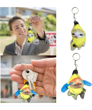 Buy Cute Crying Banana Cat Plush Key Ring - Adorable Banana-Meow Doll for International Shipping - Buy Online on GoSupps.com