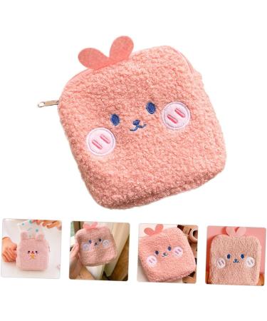 KALLORY Teen Napkin Wallet Set | Mini Rabbit Zipper Pads for Menstrual Cycle | Cute Plush Pouch for Women | Cartoon Cosmetic Bag - Buy Online on GoSupps.com