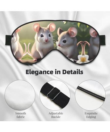 Mouse in Love Eye Mask - Soft Adjustable Sleep Mask for Men & Women | Comfortable Black Nighttime Eye Cover - Buy Online on GoSupps.com