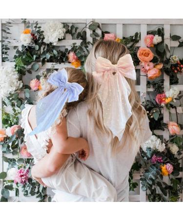 3-Piece Set Large Hair Bows Clips for Women & Girls - Bright Color Big Bow Barrettes with Long Tail French Barrettes - Buy Online on GoSupps.com