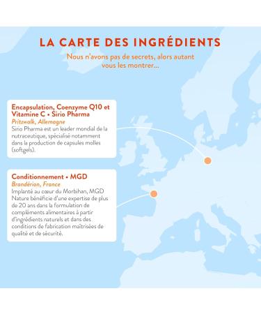 NUTRI & CO Coenzyme Q10 - Ubiquinone 200mg - CoQ10 + Vitamin C - Anti-Aging & Anti-Wrinkle Skin Supplement - Cardiovascular Health - 120 High Absorption Capsules - Packaged in France - Buy Online on GoSupps.com