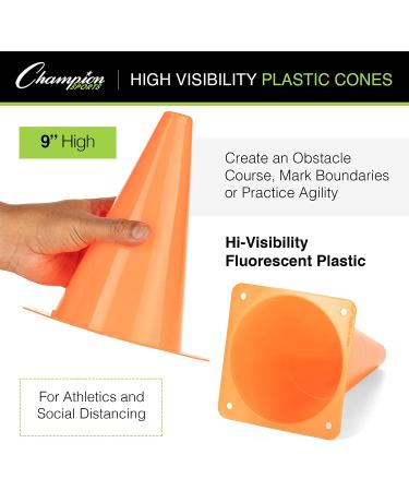 Champion Sports Office TC9SET Field Marker Cone  Red/Orange/Yellow/Green/Blue/Purple  9 US - Buy Online on GoSupps.com