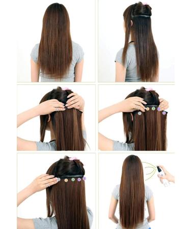 26 Medium Brown Half Full Head Clip-in Hair Extensions - Long Straight 5Clips - S-noilite Fashion - Buy Online on GoSupps.com