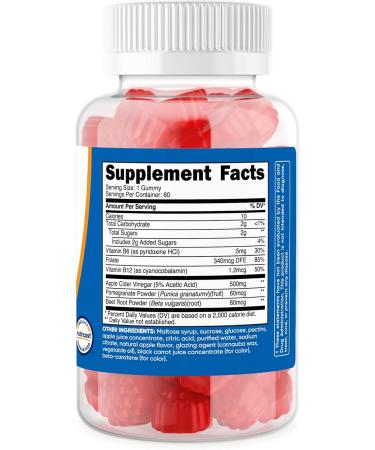 Nutricost Apple Cider Vinegar 500mg Gummies - 60 Count, Apple Flavored, Gluten-Free & Non-GMO - Buy Online on GoSupps.com