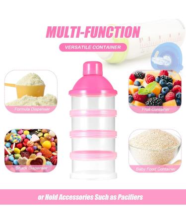 Milk Powder Dispenser Pots - BPA Free Formula Container for Travel & Outdoor Activities (Pink) - Buy Online on GoSupps.com