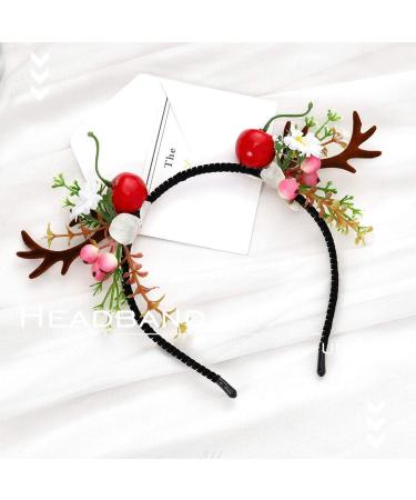 Unicra Christmas Flower Antlers Headband - Halloween Hair Accessory for Women and Girls - Buy Online on GoSupps.com