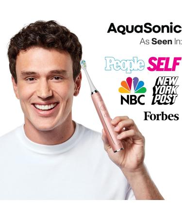 Aquasonic Vibe Series PRO - Ultra-Whitening Electric Toothbrush | 5 Modes Smart Timers & UV Sanitizing | ADA Accepted - Satin Rose Gold - Buy Online on GoSupps.com