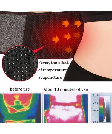 Tourmaline Magnetic Therapy Waist Support Belt - Self-Heating Lumbar Brace for Back Pain Relief - Buy Online on GoSupps.com