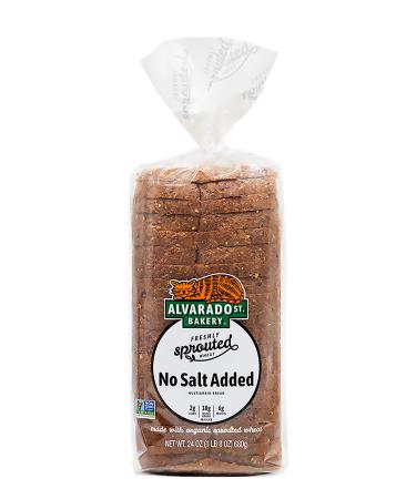 Alvarado Street Bakery Sprouted No Salt Added Bread - Multigrain Bread For Toast, Paninis and Sandwiches - Sliced Bread Made with Organic Sprouted Wheat - Vegan & No GMOs - 24 oz. (2 Pack) Low Sodium, No Salt Added 1.5 Pou
