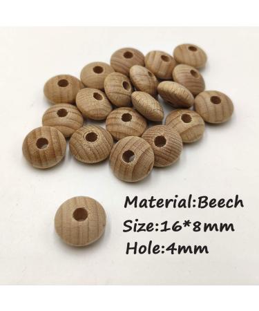 100pcs Beech Wooden Abacus Beads 16mm Unfinished Round Spacer for DIY Handmade Jewelry Making - Buy Online on GoSupps.com
