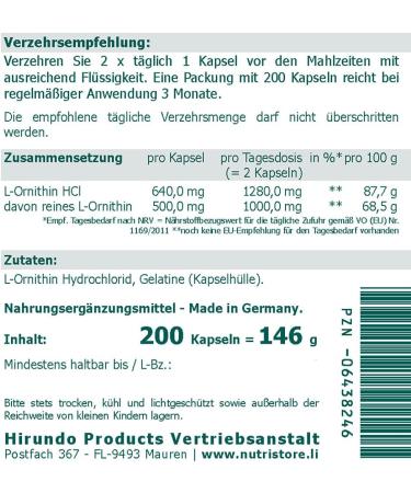 L-Ornithine 500 mg Capsules - 200 Count - 3 Month Supply | High-Quality International Shipping - Buy Online on GoSupps.com