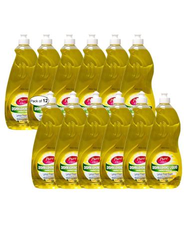Pure Dishwashing Liquid Lemon Fresh Scent(1L) (Pack of 12)