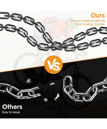 Emjollray E-Scooter Castle Lock - 2.62ft Robust Chain with 2 Keys for Ultimate Theft Protection | Ideal for E-Scooters & Bicycles (6mm Thick) - Buy Online on GoSupps.com