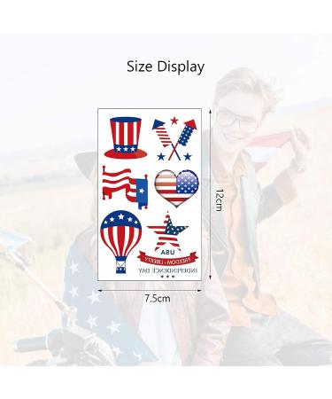 ZERHOK 4th of July Temporary Tattoos - 12 Sheet American Flag Design for Independence Day Party Supplies - Buy Online on GoSupps.com