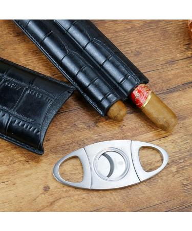 Cigar Boxs Humidors Portable Cigar Case Humidor 2-Finger Travel Cigar Tube Cigar Holder with Stainless Steel Cutter Cigar Gift Set for Man A 17.5X6.5X3.3Cm - Buy Online on GoSupps.com